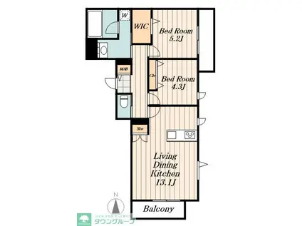 M CONDO(2LDK/1階)の間取り写真