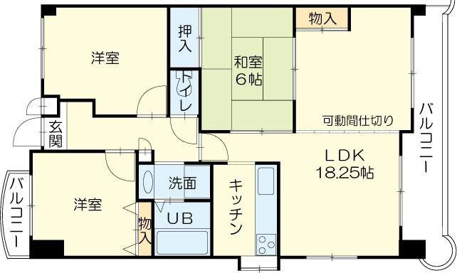 ロイヤルコーポ姫路北条(4LDK/3階)の間取り写真