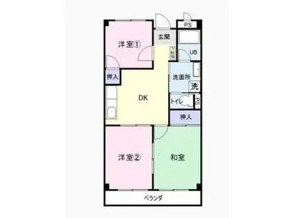 グランデュー石黒(3DK/3階)の間取り写真