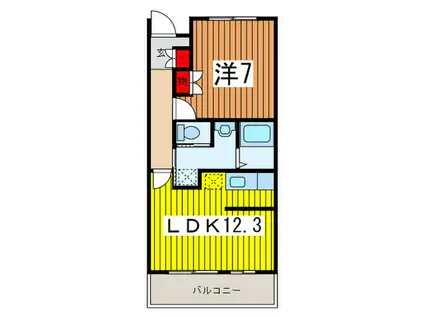 ロイヤルヒルズ浦和(1LDK/4階)の間取り写真