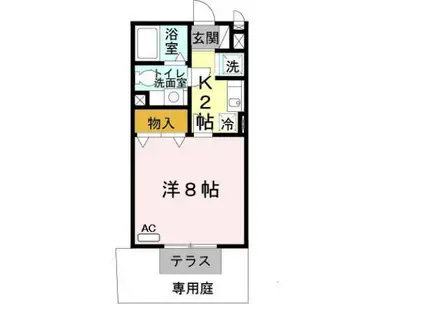 ヴェルドミールII(1K/1階)の間取り写真