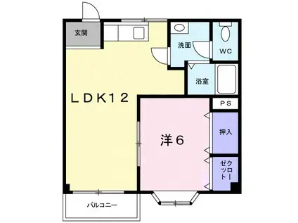 カーサセレーナ(1LDK/2階)の間取り写真