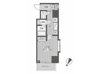 レジディア蒲田(1K/12階)の間取り写真