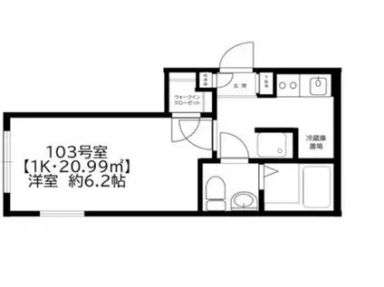 TRYM横浜生麦(1K/1階)の間取り写真