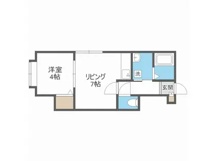 ノース13条(1DK/3階)の間取り写真