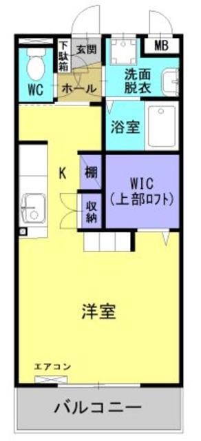 ソレアード権現(ワンルーム/2階)の間取り写真