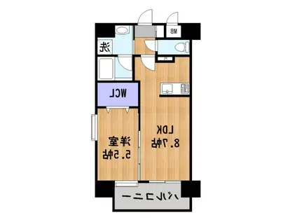 TYレジデンスII(1LDK/2階)の間取り写真