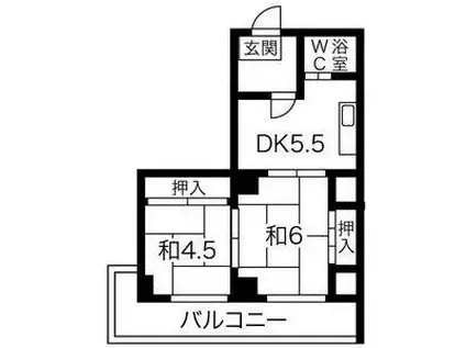戸田マンション(2DK/3階)の間取り写真