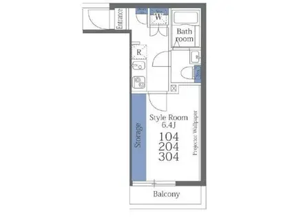 ユノ西船橋(1K/3階)の間取り写真