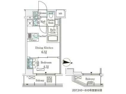 メゾン・クロイゾン(1DK/3階)の間取り写真