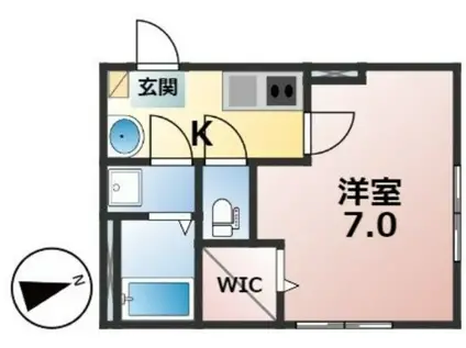 アンビエンテ西所沢(1K/1階)の間取り写真