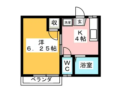 ハイツピュア(1K/1階)の間取り写真