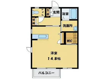 アーネストハウス II(ワンルーム/1階)の間取り写真