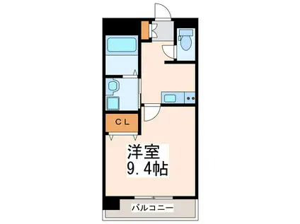 クロノス41新町IV(1K/6階)の間取り写真