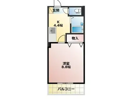 マダレンホール(1K/2階)の間取り写真