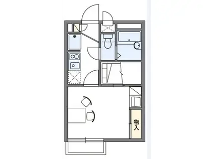 レオパレスEXODUS(1K/1階)の間取り写真