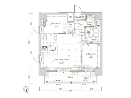 LOG銀座イースト/ログ銀座イースト(1SLDK/7階)の間取り写真