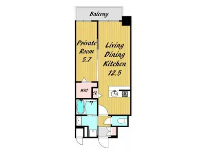 GIOIA NAMBA(1LDK/2階)の間取り写真