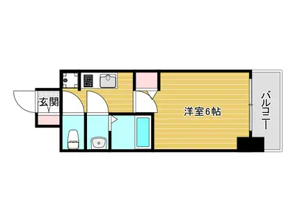 ファステート難波ラグジュ(1K/4階)の間取り写真