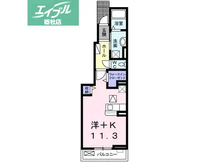 グランド・ルミエール北畝I(1K/1階)の間取り写真