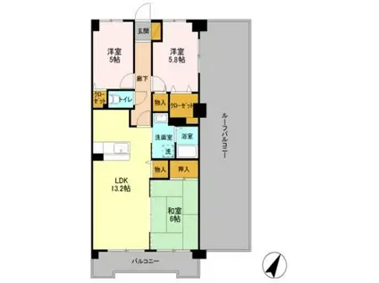 ヒロ末広(3LDK/5階)の間取り写真