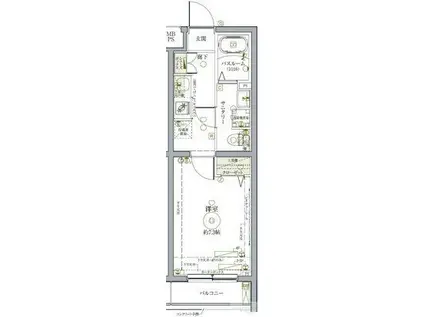 クレヴィスタ練馬武蔵関(1K/1階)の間取り写真