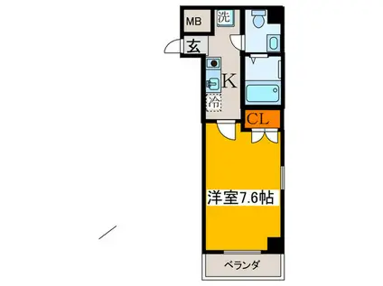アワーズグランデ西本町(1K/7階)の間取り写真