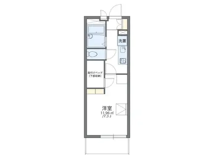 レオパレスINTERISTA(1K/1階)の間取り写真