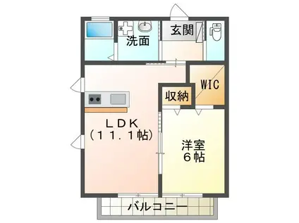 ドルフIII(1LDK/1階)の間取り写真