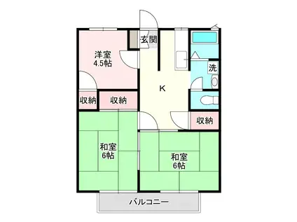第2サニーハイツ(3K/2階)の間取り写真