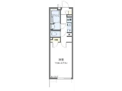 クレイノSOLUTIONSVI(1K/2階)の間取り写真