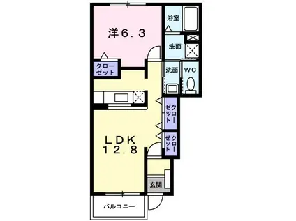 サニーヒルズII(1LDK/1階)の間取り写真