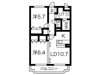 グリーンステージI(2LDK/3階)の間取り写真