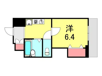 サンロイヤル八幡(1K/3階)の間取り写真