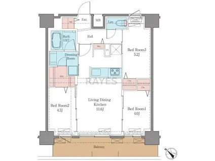 LUXENAPAWS南行徳(3LDK/6階)の間取り写真