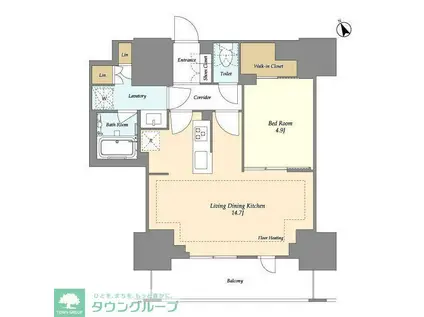 オアーゼ日暮里レジデンス(1LDK/4階)の間取り写真