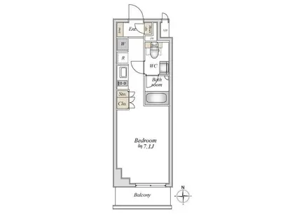 アパートメンツ綱島(ワンルーム/3階)の間取り写真