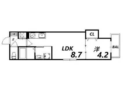 STORK AOI(1LDK/3階)の間取り写真