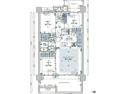 ISLANDCITY THE GARDEN V-II(3LDK/5階)の間取り写真