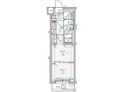 PREMIUM CUBE 中野(2K/2階)の間取り写真
