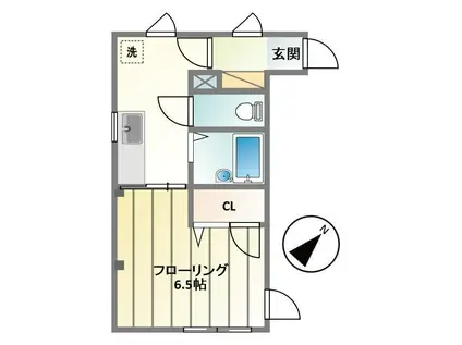 アーバンコート南台(1K/1階)の間取り写真