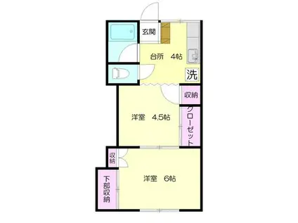 コーポまるひろ(2K/1階)の間取り写真