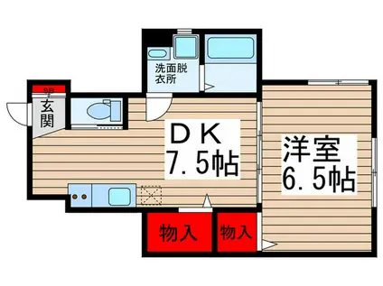 クレアス北松戸(1DK/1階)の間取り写真