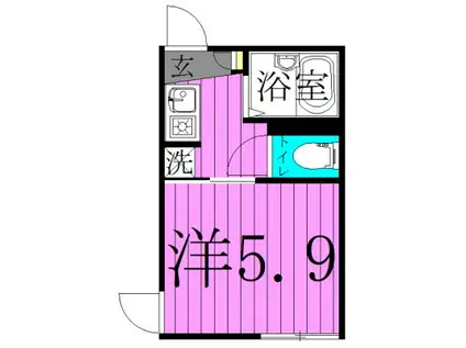 BUNCA北千住(1K/2階)の間取り写真