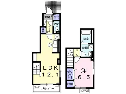 セレーノ ヨーコ(1LDK/1階)の間取り写真