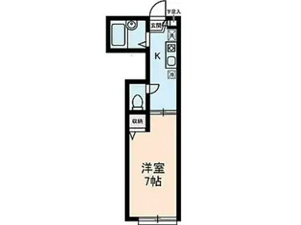 ライブ南品川(1K/1階)の間取り写真