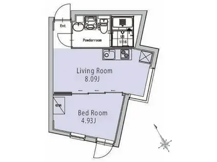 EXAM自由が丘(1LDK/3階)の間取り写真