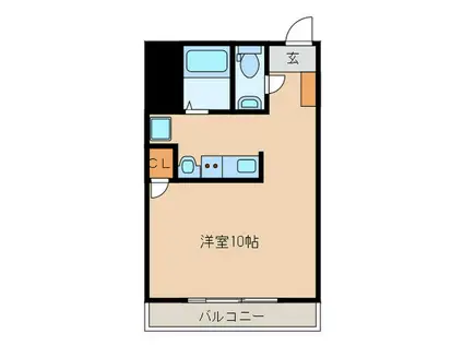 エンクレストけやき通(ワンルーム/3階)の間取り写真