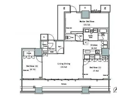 THE TOKYO TOWERS MIDTOWER(3LDK/3階)の間取り写真