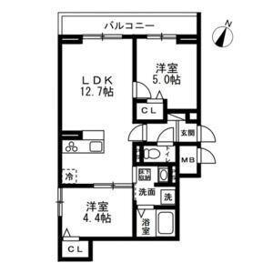 NOBLE VILLA TOZUKA(2LDK/1階)の間取り写真